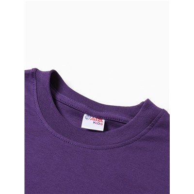 Футболка для девочки однотонная ATA kids, фиолетовая, рост 110 см