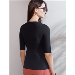 Футболка из трикотажа в широкий рубчик