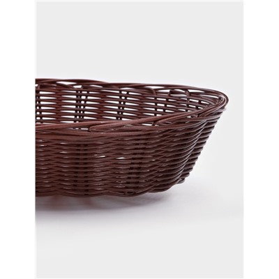 Корзинка для фруктов и хлеба Доляна «Шоко», 27×21×6 см, пластик, плетёная, коричневая