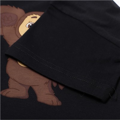 Футболка детская KAFTAN «Чебурашка», чёрная, размер 30, рост 98-104 см