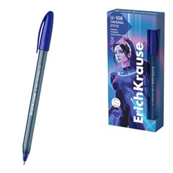 Ручка шариковая 1.0 мм U-108 53738 синяя тонированная технология ультраскольжения  ErichKrause