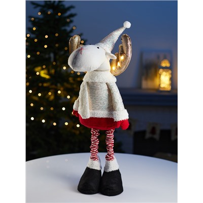 Фигура текстиль «Лосик» 55-84 см, телескопические ножки, 1 LED, от батареек AG10×3, свечение тёплое белое