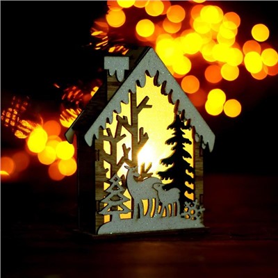 Световой декор настольный «Домики» 12.5 см, МИКС