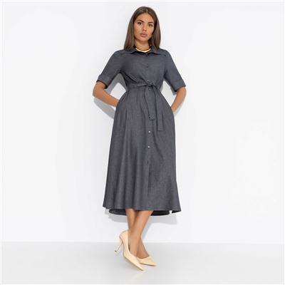 Платье приталенного силуэта, День обещает быть стильным (с поясом)