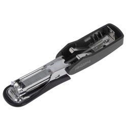 Степлер 10 на 12 листов мини "Джентл" черный с антистепленром (085958) Хатбер