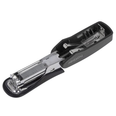 Степлер 10 на 12 листов мини "Джентл" черный с антистепленром (085958) Хатбер