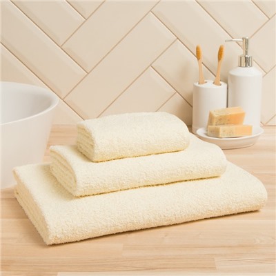 Полотенце махровое «Экономь и Я», 70×140 см, 100% хлопок, 320 г/м², молочное