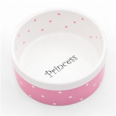 Миска керамическая Princess 400 мл 13×5.5 см, розовая