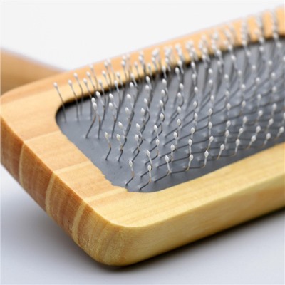 Пуходерка в деревянном корпусе, с каплями, 8.5×13 см