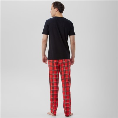 Пижама мужская (футболка, брюки) KAFTAN «Череп», чёрная, размер 56