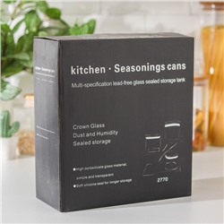 Набор банок для сыпучих продуктов «Эко», 20×10×25 см, на подставке, 3 шт.