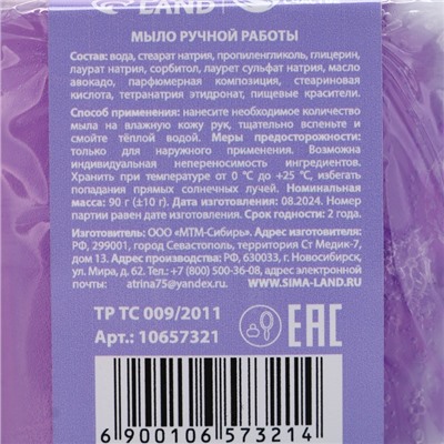 Мыло для рук ручной работы, 100 г, аромат ледяной смородины, Чистое счастье