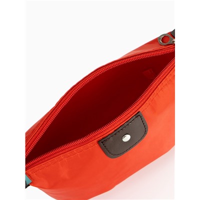 Косметичка простая на молнии, маленькая, красная