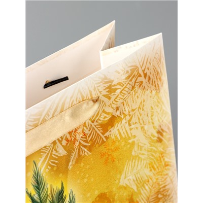 Пакет подарочный новогодний ламинированный «С Новым годом», L 31×40×11.5 см