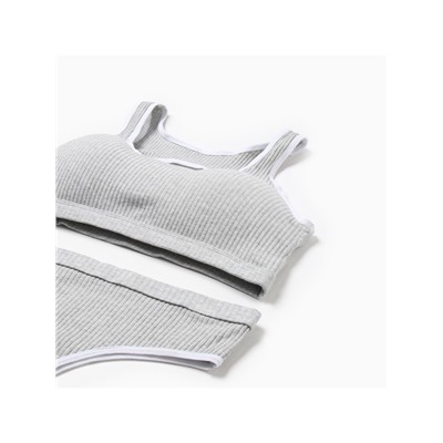 Комплект нижнего белья женский (топ, трусы) Collorista, серый, размер 42-44