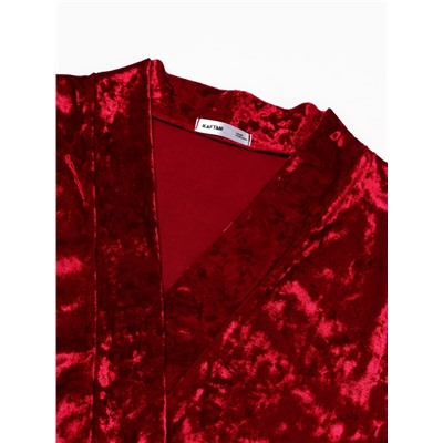 Костюм домашний женский (жакет, брюки) KAFTAN «Бархат», размер 52-54, бордовый