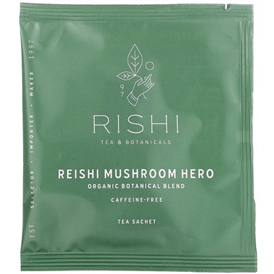 Rishi Tea, Organic Botanical Blend, Reishi Mushroom Hero, 15 Sachets, 1.64 oz (46.5 g)