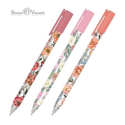 Ручка гелевая "FLORA.BLOOM FLOWERS" 0.38 мм черная 20-0510 Bruno Visconti
