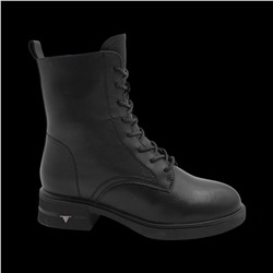 Ботинки из натуральной кожи на меху РА01-1 черные п/п