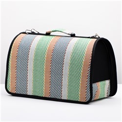 Сумка - переноска «Полосы», размер M, 43×21×26 см, каркасная