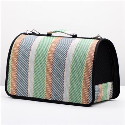 Сумка - переноска «Полосы», размер M, 43×21×26 см, каркасная