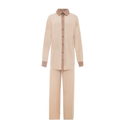 Костюм женский (рубашка, брюки) MINAKU: Casual Collection, цвет кофе, размер 54