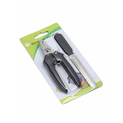 Набор по уходу за когтями: когтерез боковой (отверстие 8 мм) и пилка, черный и красный