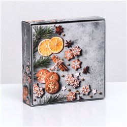 Коробка под 4 конфеты новогодняя «С Новым годом», 12.5×12.5×3.5 см
