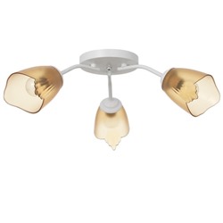 Люстра «Оникс» BayerLux 3×15 Вт E27, белый-коричневый, 50×50×15 см