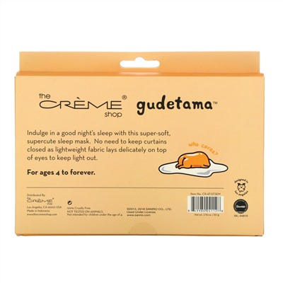 The Creme Shop, Plushie Sleep Mask, Gudetama, 1 Count, 2.92 oz (83 g)