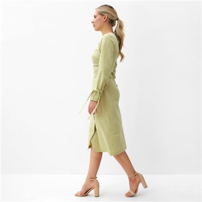 Платье миди женское MINAKU: Casual Collection, оливковое, размер 44