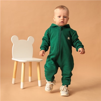 Комбинезон с капюшоном «Крошка Я» Oranges, рост 62-68, зелёный