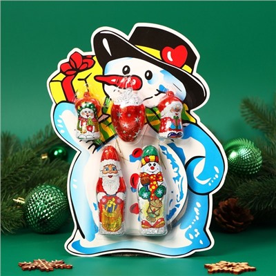 Набор фигурного шоколада в блистере «Дед Мороз, Снеговик, Шишка», 81 г