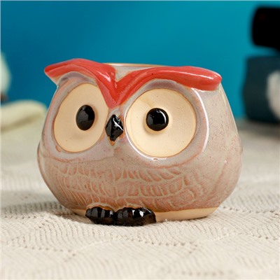 Декоративный горшок для цветов «Совёнок Бом», 150 мл, 8×6×5.5 см, керамический