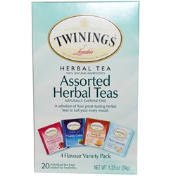 Twinings, Ассорти из травяных чаев, смешанный набор, без кофеина, 20 чайных пакетиков, 34 г (1,23 унции)