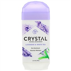 Crystal Body Deodorant, Натуральный дезодорант, лаванда и белый чай, 2,5 унц. (70 г)