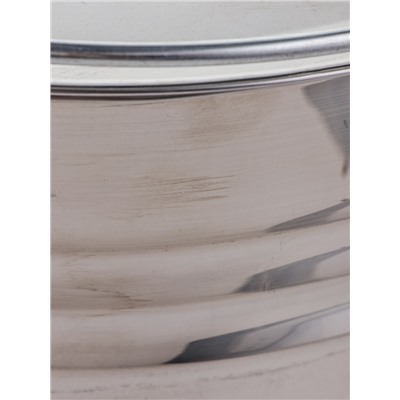 УЦЕНКА Ведро с крышкой 8 л, d=28 см, из нержавеющей стали AISI 201