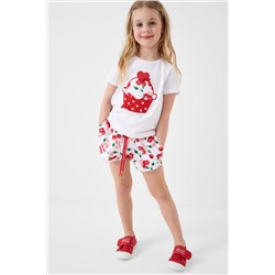 Комплект трикотажный для девочек: фуфайка (футболка), шорты PLAYTODAY, 1242844