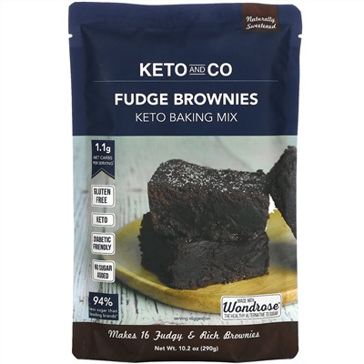 Keto and Co,  Fudge Brownies, Keto Baking Mix, 10.2 oz (290 g)