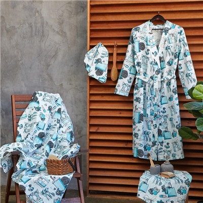 Простыня вафельная банная «Этель» Mint mood, 150×180 см, хлопок 100%