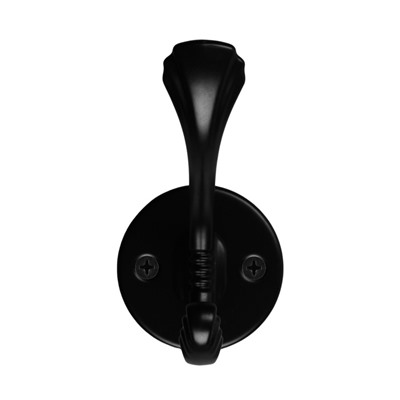 Крючок мебельный CAPPIO GRACE, двухрожковый, цвет черный, 4 шт.