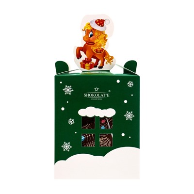 Сладкий новогодний подарок «Теремок с лошадью», 110 г, МИКС