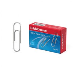 Скрепки канцелярские 50мм/100шт оцинкованные 7857 ErichKrause