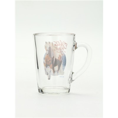 Кружка новогодняя стеклянная «С Новым годом. Лошадь», 300 мл