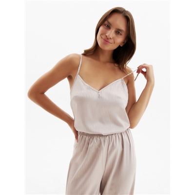 Топ домашний на бретелях женский MINAKU: Home collection, бежевый, размер 42