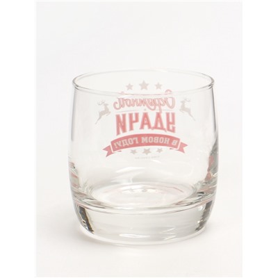 Стакан стеклянный новогодний «Удачи», 310 мл