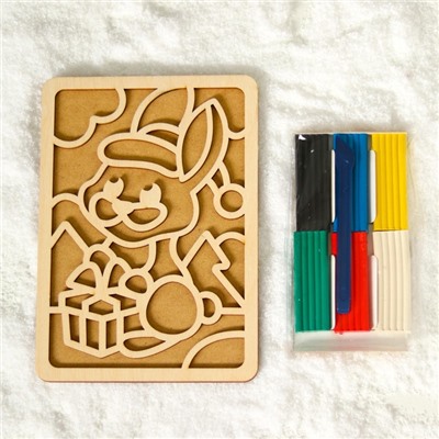 Пластилиновые картинки «Новый год! Зайка»