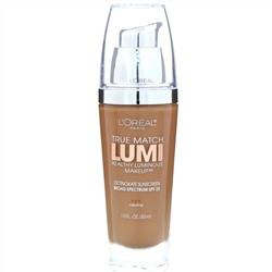 L'Oreal, Тональная основа True Match Healthy Luminous Makeup, SPF 20, оттенок классический загар/капучино N7-8, 30 мл