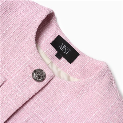 Жакет женский твидовый MIST, размер 48, розовый