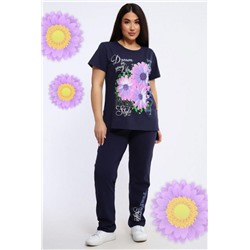 646 Костюм с брюками - Gerbera Style (Темно-синий)